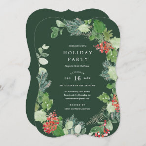 Classic Wreath Holiday Party Invitation