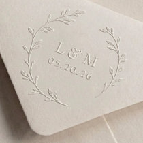 Classic Wreath Wedding Monogram Embosser