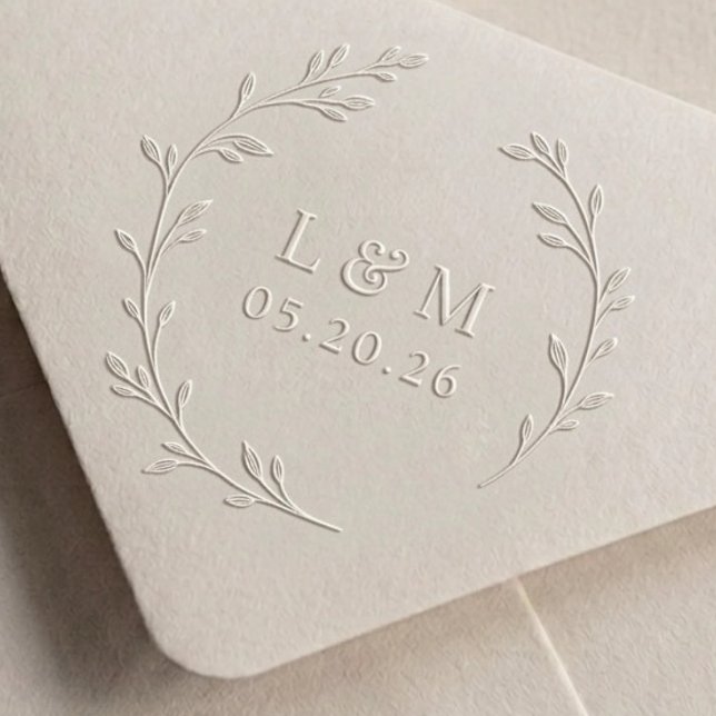 Classic Wreath Wedding Monogram Embosser (Creator Uploaded)
