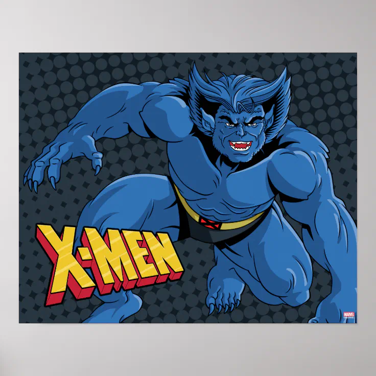 Classic X Men Beast Three Point Landing Poster Zazzle
