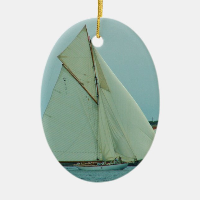 Classic Yacht Mariquita Ceramic Ornament (Front)