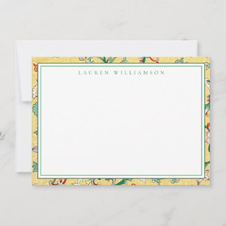 Classic Yellow and Green Chinoiserie Note Card