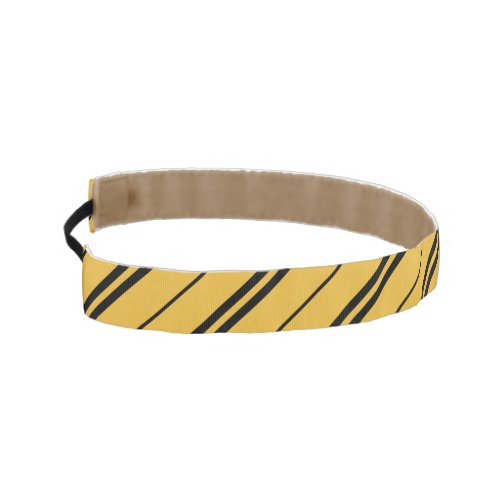 Classic Yellow Black School Stripes Pattern Athletic Headband