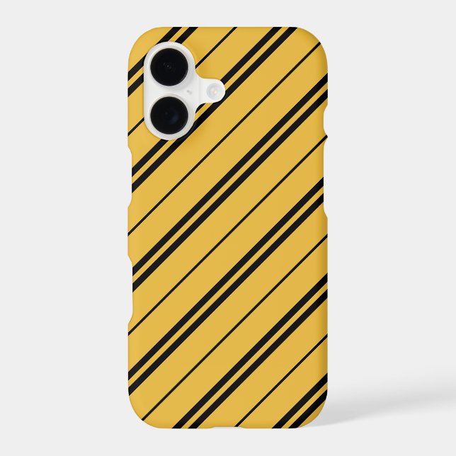 Classic Yellow Black School Stripes Pattern Case-Mate iPhone Case (Back)