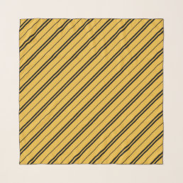Classic Yellow Black School Stripes Pattern Scarf