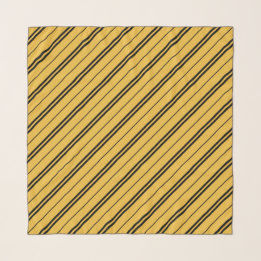 Classic Yellow Black School Stripes Pattern Scarf