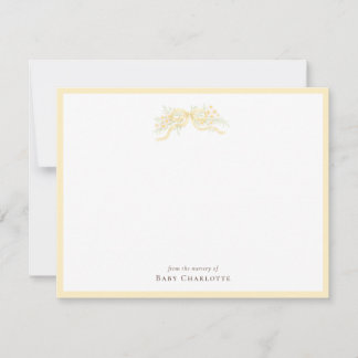 Classic Yellow Bow Nursery Note Card – Personalize