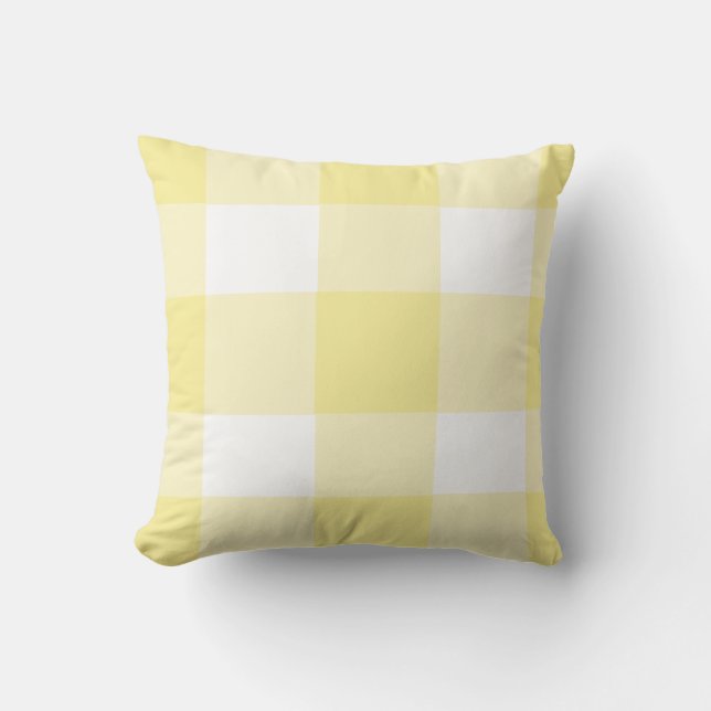 Classic Yellow Buffalo check Throw Pillow (Front)