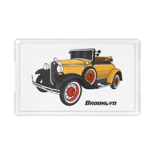 Classic yellow car 1931 acrylic tray