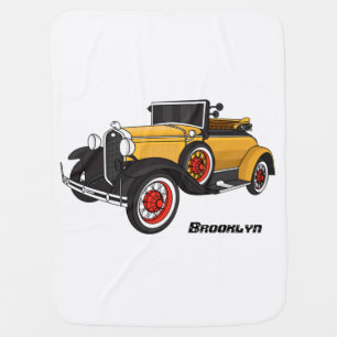 Classic yellow car 1931 baby blanket