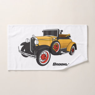 Classic yellow car 1931 bath towel set