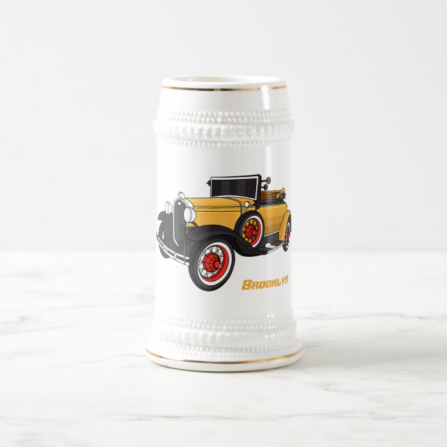 Classic yellow car 1931 beer stein (Center)
