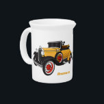 Classic yellow car 1931 beverage pitcher<br><div class="desc">From the early 30's this design features a classic yellow car.</div>