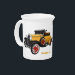 Classic yellow car 1931 beverage pitcher<br><div class="desc">From the early 30's this design features a classic yellow car.</div>