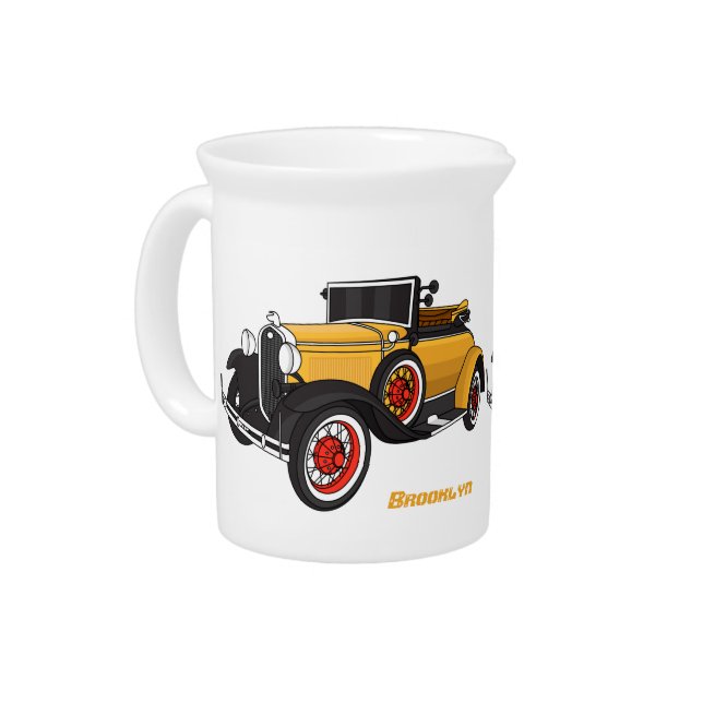 Classic yellow car 1931 beverage pitcher (Left)