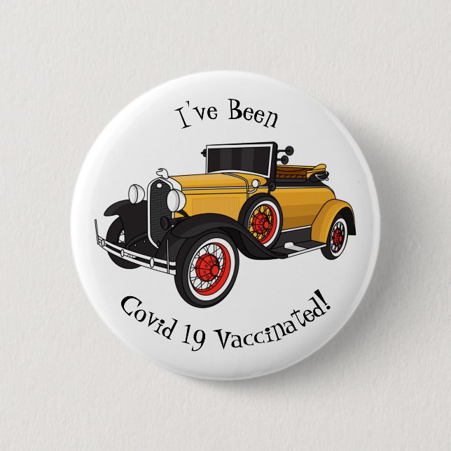 Classic yellow car 1931 button (Front)