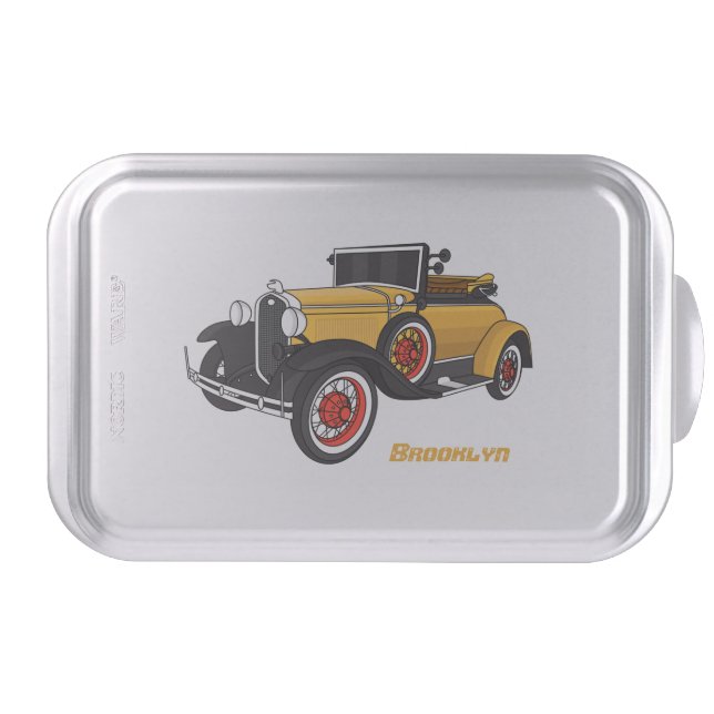 Classic yellow car 1931 cake pan (Front)