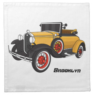 Classic yellow car 1931 cloth napkin