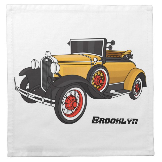 Classic yellow car 1931 cloth napkin (Front)