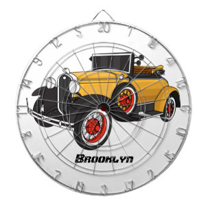 Classic yellow car 1931 dart board