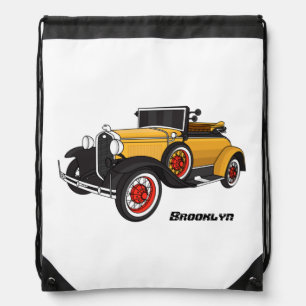 Classic yellow car 1931 drawstring bag