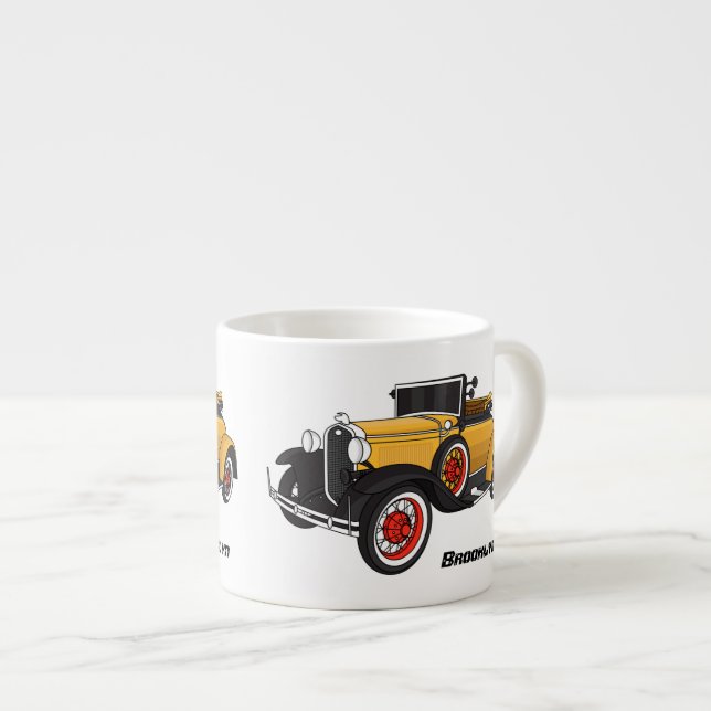 Classic yellow car 1931  espresso cup (Front Right)