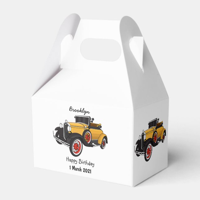 Classic yellow car 1931 favor boxes (Front Side)