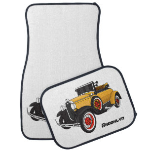 Classic yellow car 1931 floor mat