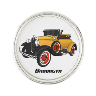 Classic yellow car 1931 lapel pin