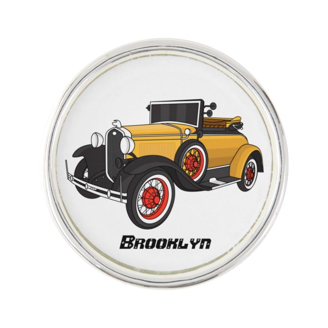 Classic yellow car 1931 lapel pin (Front)