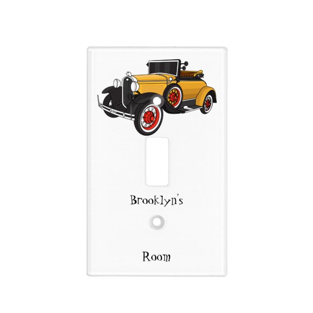 Classic yellow car 1931 light switch cover (Front)