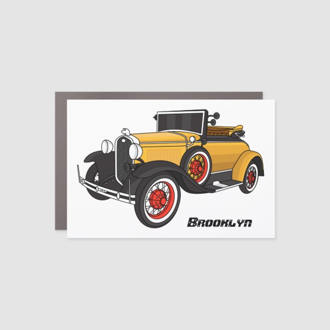 Classic yellow car 1931 magnet (Front)