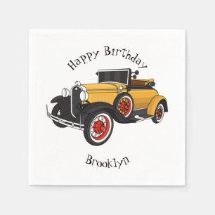 Classic yellow car 1931 napkins