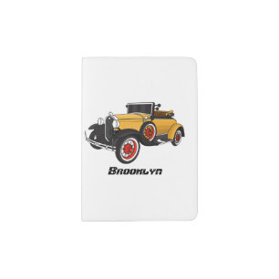 Classic yellow car 1931 passport holder