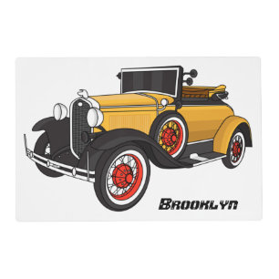 Classic yellow car 1931 placemat