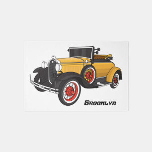 Classic yellow car 1931 rug