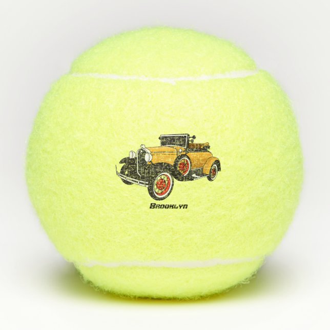 Classic yellow car 1931 tennis balls (Front)