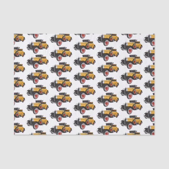 Classic yellow car 1931 tissue paper (Front)
