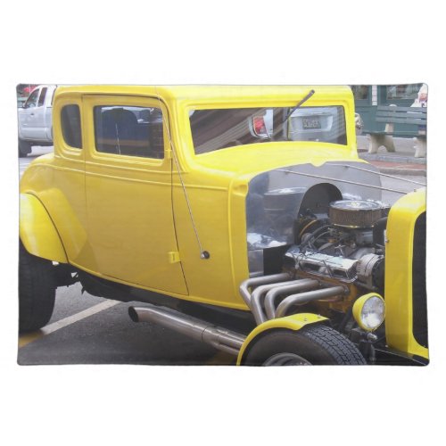 Classic yellow car cloth placemat