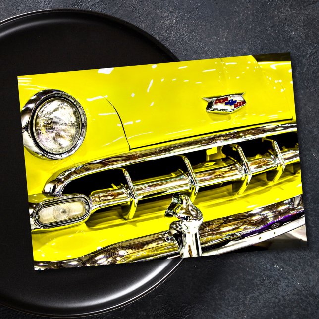 Classic Yellow Chevrolet Vintage Car Card (Creator Uploaded)