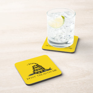 Classic Yellow Gadsden Flag Don't Tread on Me Beverage Coaster