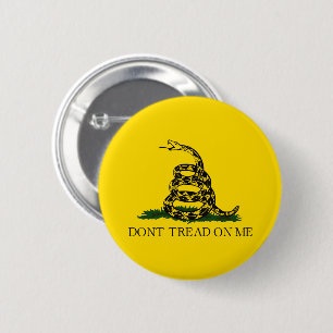 Classic Yellow Gadsden Flag Don't Tread on Me Button