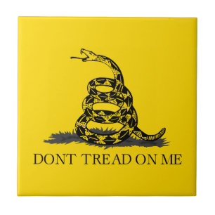Classic Yellow Gadsden Flag Don't Tread on Me Ceramic Tile