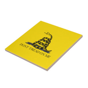 Classic Yellow Gadsden Flag Don't Tread on Me Ceramic Tile