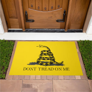 Classic Yellow Gadsden Flag Don't Tread on Me Doormat