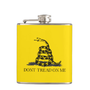 Classic Yellow Gadsden Flag Don't Tread on Me Flask