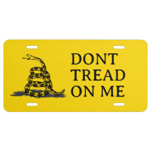 Classic Yellow Gadsden Flag Don't Tread on Me License Plate