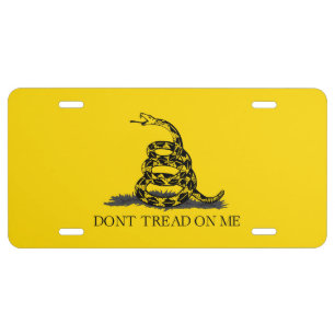 Classic Yellow Gadsden Flag Don't Tread on Me License Plate