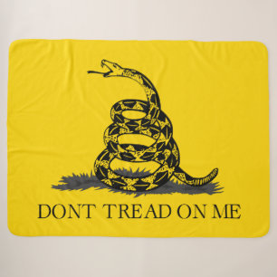 Classic Yellow Gadsden Flag Don't Tread on Me Sherpa Blanket