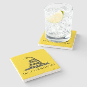 Classic Yellow Gadsden Flag Don't Tread on Me Stone Coaster